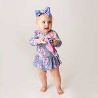 Baby Kids Bamboo Pajamas — Somebuddy to Love Nylon Bow — Image 1
