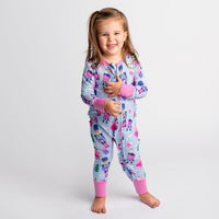 Baby Kids Bamboo Pajamas — Nutty or Nice Ruffle Romper — Image 1