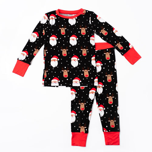 Baby Kids Bamboo Pajamas — Snow Ho Ho Two-Piece Pajama Set — Image 14