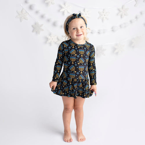 Baby Kids Bamboo Pajamas — Gimme Menorah That Ruffle Dress — Image 1
