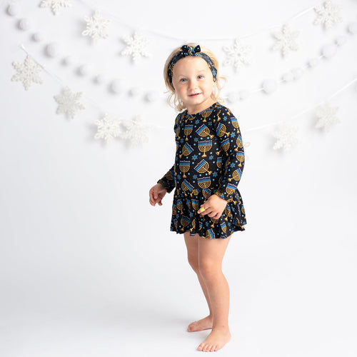 Baby Kids Bamboo Pajamas — Gimme Menorah That Ruffle Dress — Image 4