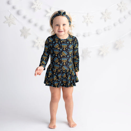 Baby Kids Bamboo Pajamas — Gimme Menorah That Ruffle Dress — Image 5