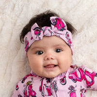 Baby Kids Bamboo Pajamas — Wheelie Sweet Headwrap — Image 1