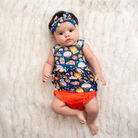 Baby Kids Bamboo Pajamas — Hot Shot Peplum & Bummies Set — Image 1