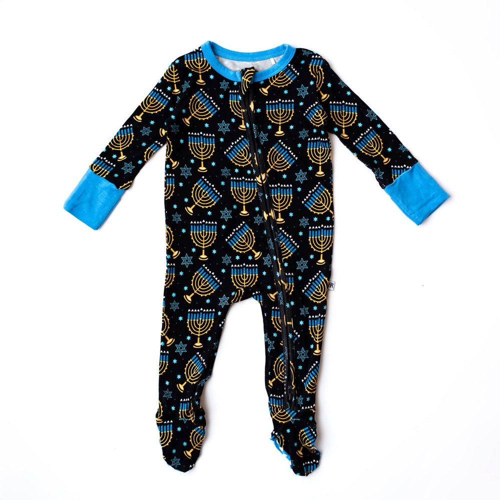 Baby Kids Bamboo Pajamas — Gimme Menorah That Footie — Image 2