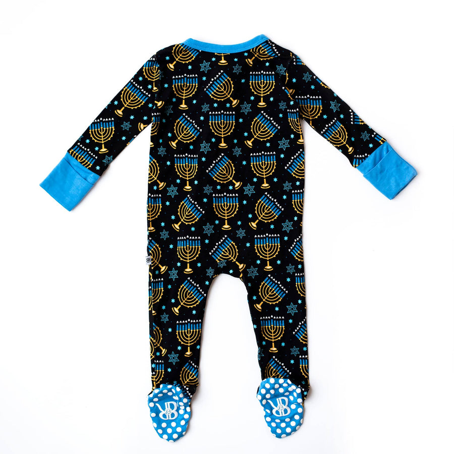 Baby Kids Bamboo Pajamas — Gimme Menorah That Footie — Image 6
