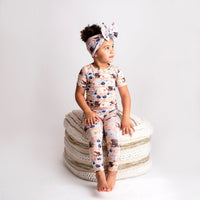 Baby Kids Bamboo Pajamas — A Little MOOdy Two-Piece Pajama Set - Short Sleeves — Image 1