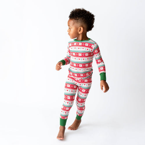 Baby Kids Bamboo Pajamas — Up To Snow Good Two-Piece Pajama Set — Image 17