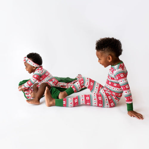Baby Kids Bamboo Pajamas — Up To Snow Good Two-Piece Pajama Set — Image 23