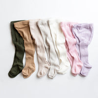 Baby Kids Bamboo Pajamas — Ribbed Tights — Image 1