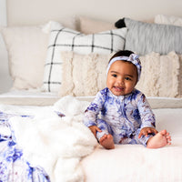 Baby Kids Bamboo Pajamas — Worth Every Peony Bum Bum Blanket - Plush — Image 1