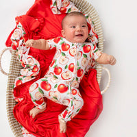 Baby Kids Bamboo Pajamas — Appley Ever After Romper — Image 1
