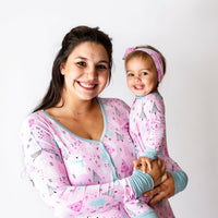 Baby Kids Bamboo Pajamas — Sugar Plum Beary Mama Shirt — Image 1