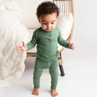 Baby Kids Bamboo Pajamas — Ivy Two-Piece Button Set — Image 1