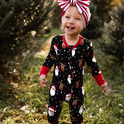 Baby Kids Bamboo Pajamas — Snow Ho Ho Footie — Image 21