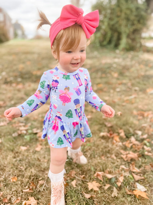 Baby Kids Bamboo Pajamas — Nutty or Nice Ruffle Dress — Image 4