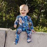 Baby Kids Bamboo Pajamas — Killer King Footie — Image 1