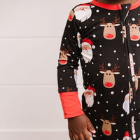 Baby Kids Bamboo Pajamas — Snow Ho Ho Romper — Image 1