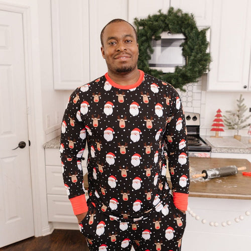 Baby Kids Bamboo Pajamas — Snow Ho Ho Men's Shirt — Image 19