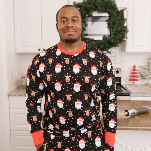 Baby Kids Bamboo Pajamas — Snow Ho Ho Men's Shirt — Image 17
