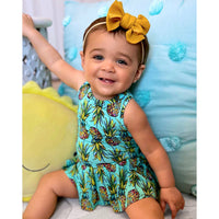 Baby Kids Bamboo Pajamas — Feelin' Pine Racer Back Ruffle Dress — Image 1