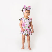 Baby Kids Bamboo Pajamas — Pinking of You Ruffle Dress — Image 1